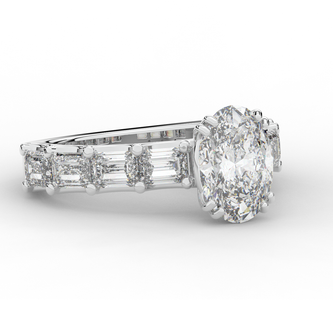 3.75CT.TW OVAL LAB DIAMOND SOLITAIRE ENGAGEMENT RING - Nazarelle