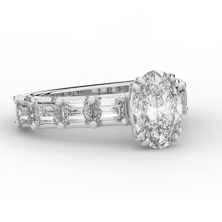 3.75CT.TW OVAL LAB DIAMOND SOLITAIRE ENGAGEMENT RING - Nazarelle