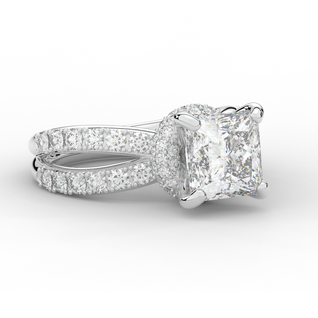 5.25CT.TW PRINCESS LAB DIAMOND ENGAGEMENT RING - Nazarelle
