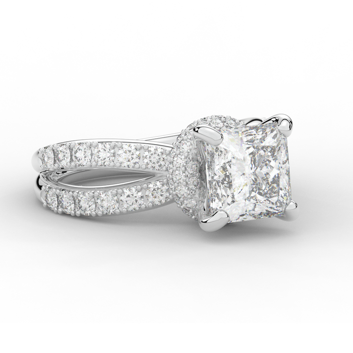 5.25CT.TW PRINCESS LAB DIAMOND ENGAGEMENT RING - Nazarelle