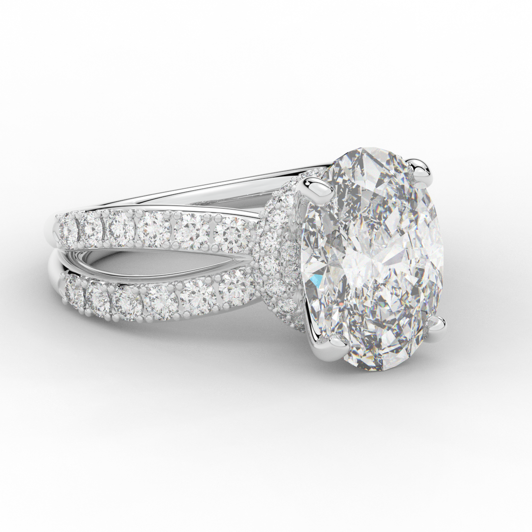 6.25CT.TW OVAL LAB DIAMOND ENGAGEMENT RING - Nazarelle