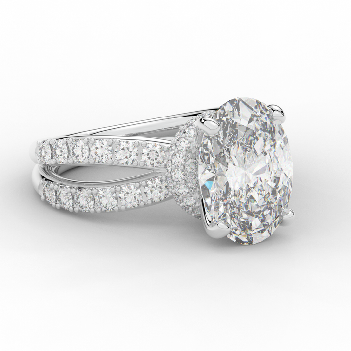 6.25CT.TW OVAL LAB DIAMOND ENGAGEMENT RING - Nazarelle