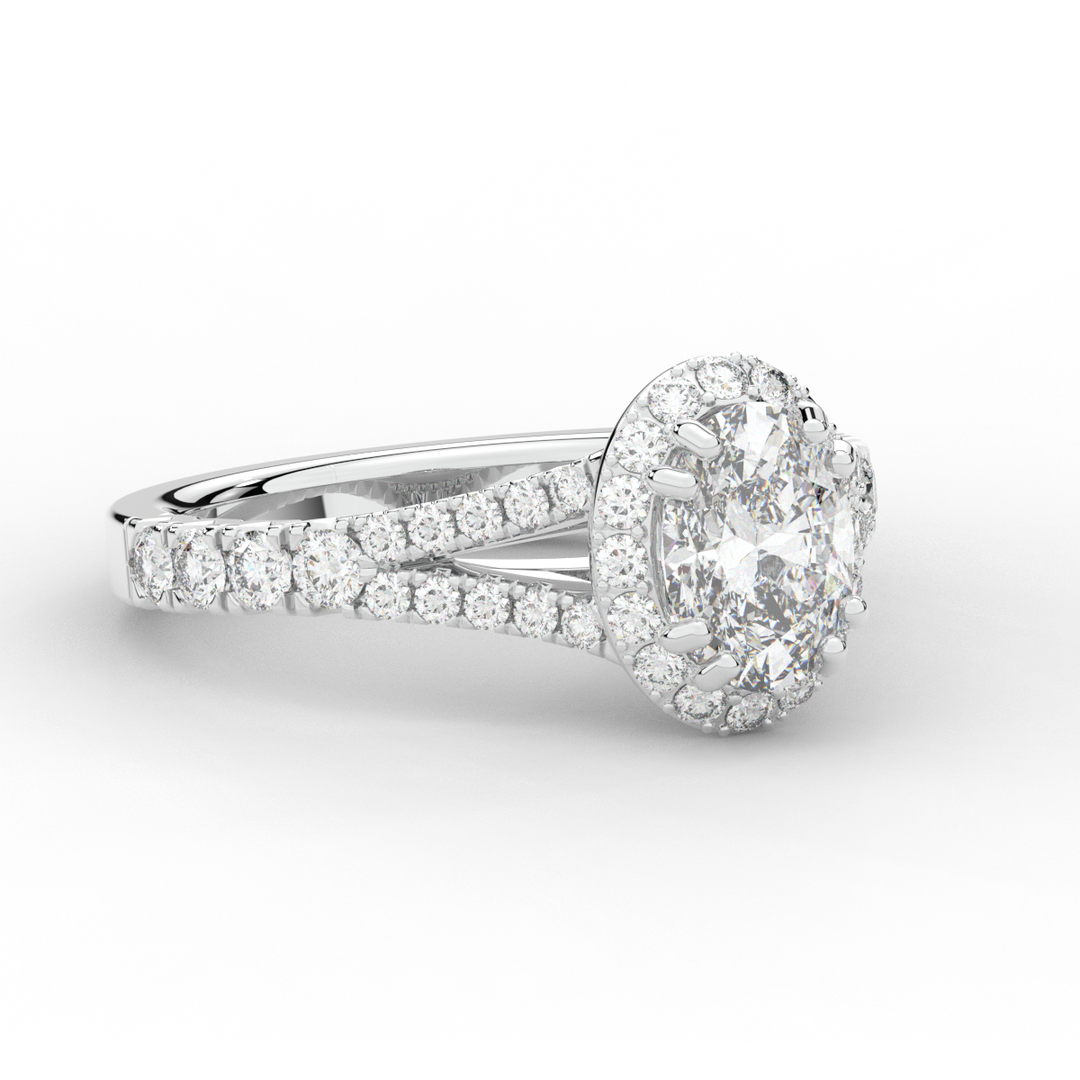 1.60CT.TW OVAL LAB DIAMOND ENGAGEMENT RING - Nazarelle