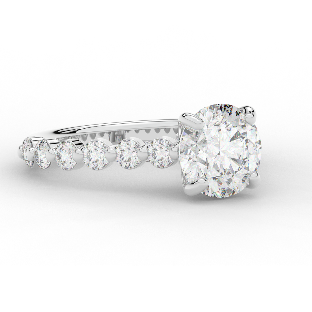 3.90CT.TW ROUND LAB DIAMOND ENGAGEMENT RING - Nazarelle