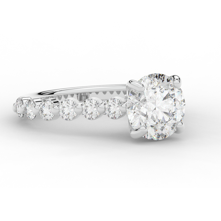 3.90CT.TW ROUND LAB DIAMOND ENGAGEMENT RING - Nazarelle
