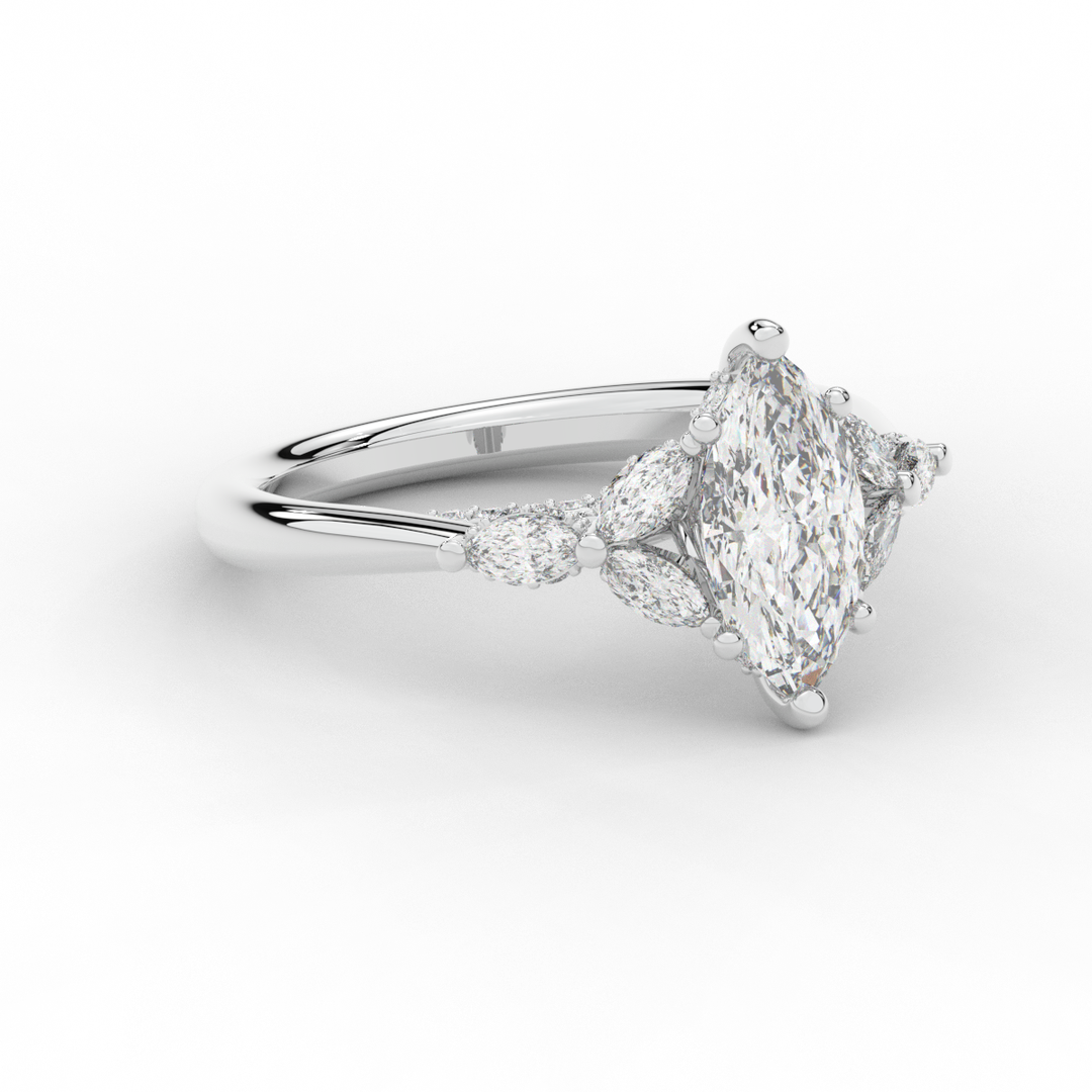 1.50CT.TW MARQUISE LAB DIAMOND ENGAGEMENT RING - Nazarelle