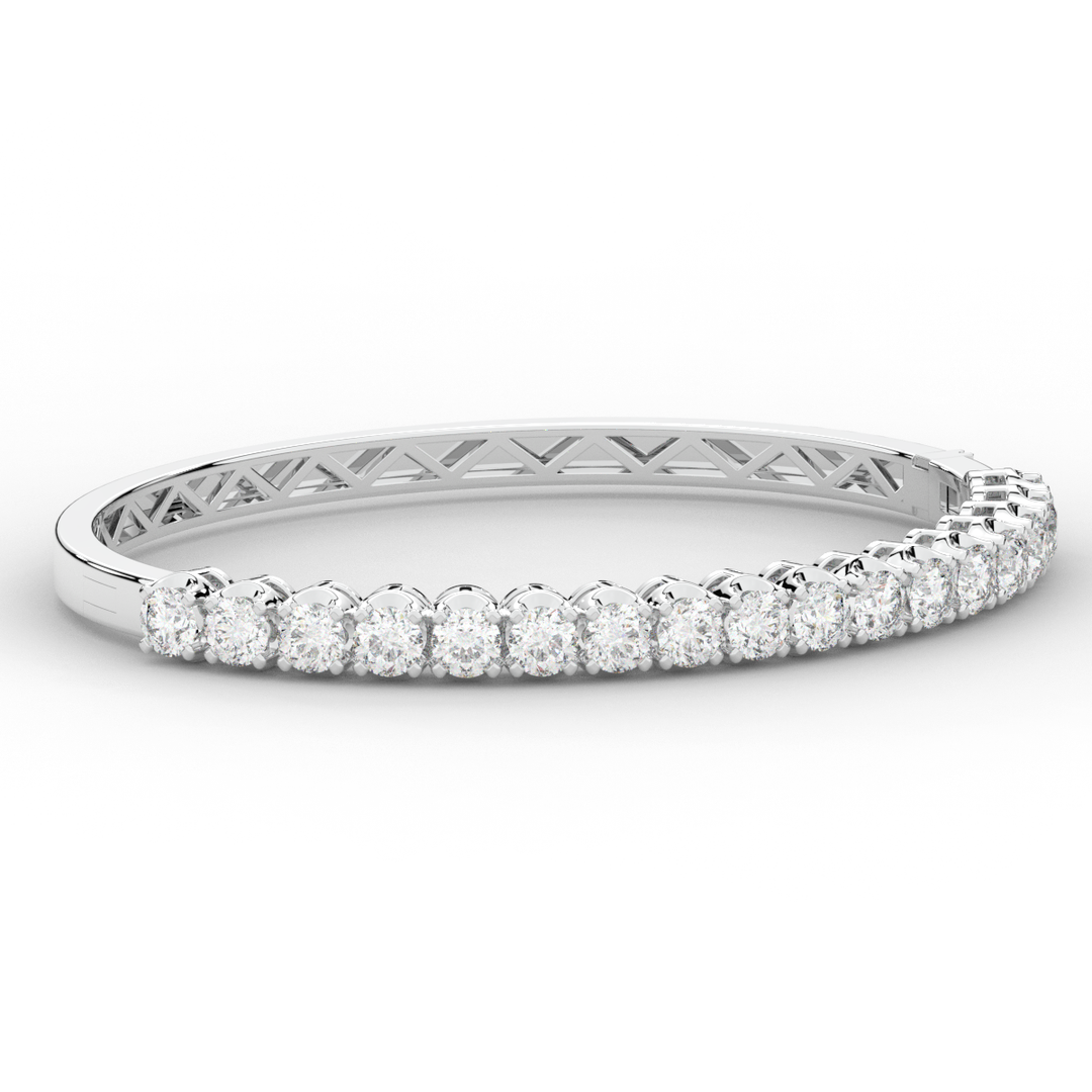 5.00CT.TW ROUND LAB DIAMOND BANGLE - Nazarelle