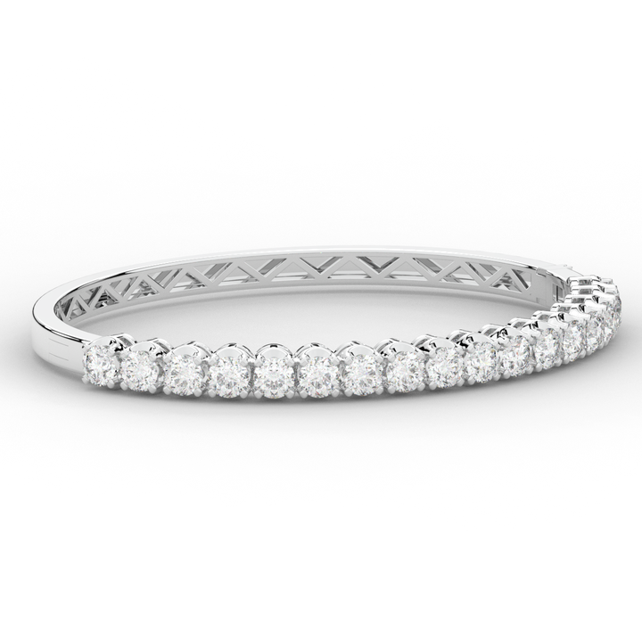 5.00CT.TW ROUND LAB DIAMOND BANGLE - Nazarelle