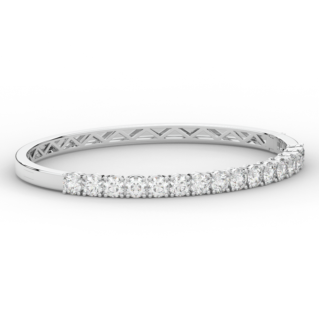 4.70CT.TW ROUND LAB DIAMOND BANGLE - Nazarelle