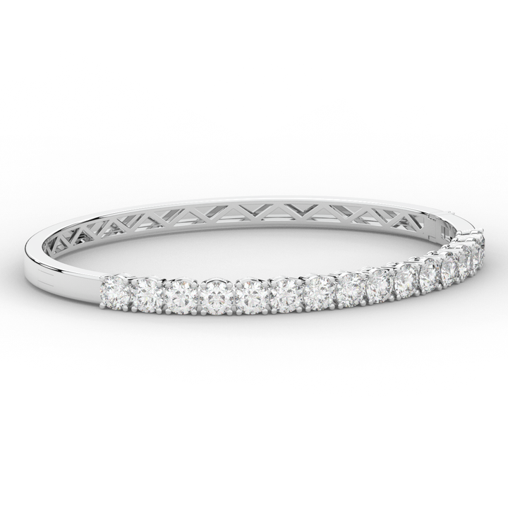 4.70CT.TW ROUND LAB DIAMOND BANGLE - Nazarelle