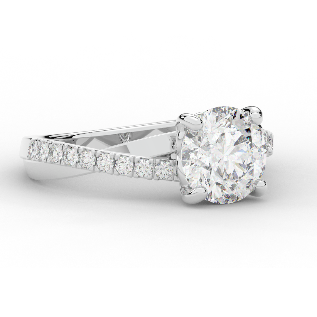 2.20CT.TW ROUND LAB DIAMOND TWISTBAND ENGAGEMENT RING - Nazarelle