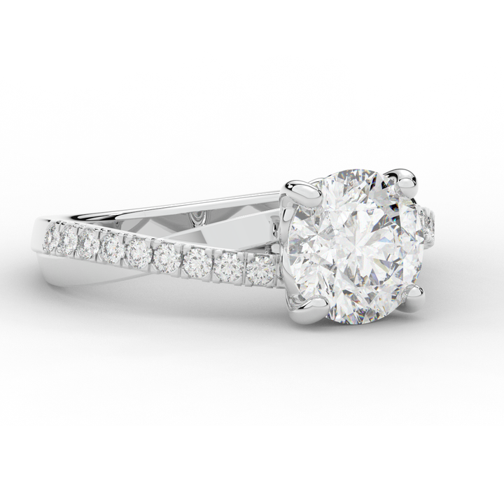 2.20CT.TW ROUND LAB DIAMOND TWISTBAND ENGAGEMENT RING - Nazarelle