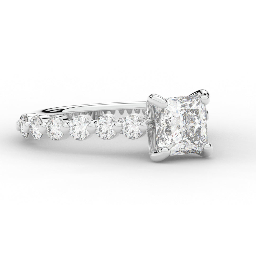 3.90CT.TW PRINCESS LAB DIAMOND ENGAGEMENT RING - Nazarelle