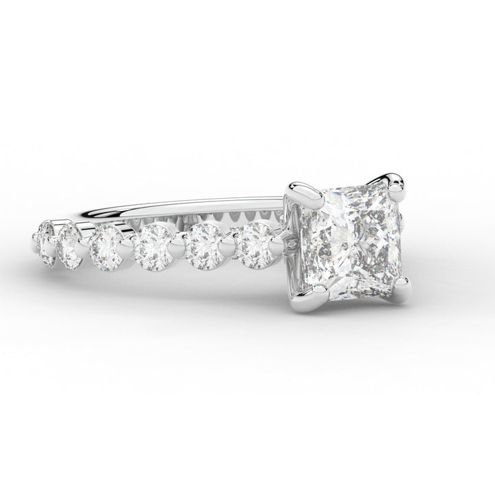 3.90CT.TW PRINCESS LAB DIAMOND ENGAGEMENT RING - Nazarelle