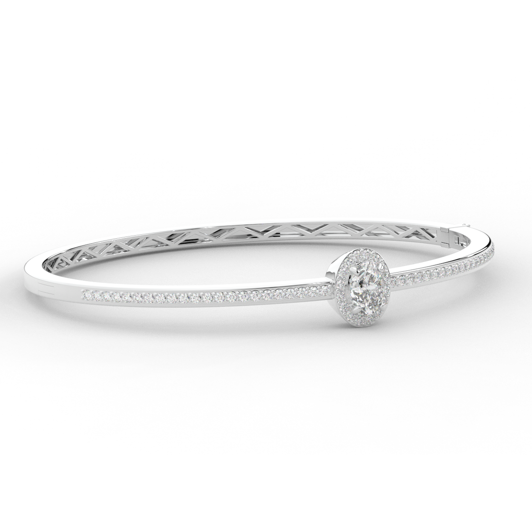 1.40CT.TW OVAL AND ROUND LAB DIAMOND BANGLE - Nazarelle