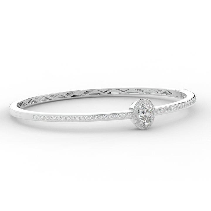 1.40CT.TW OVAL AND ROUND LAB DIAMOND BANGLE - Nazarelle