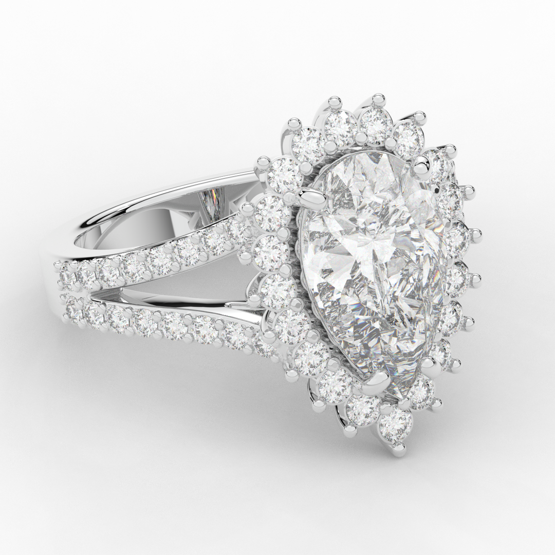 3.60CT.TW ROUND LAB DIAMOND ENGAGEMENT RING - Nazarelle