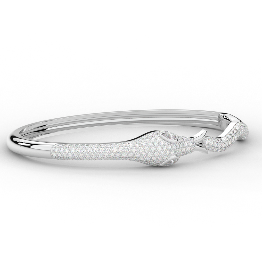 2.00CT.TW ROUND AND PEAR LAB DIAMOND SNAKE BANGLE - Nazarelle