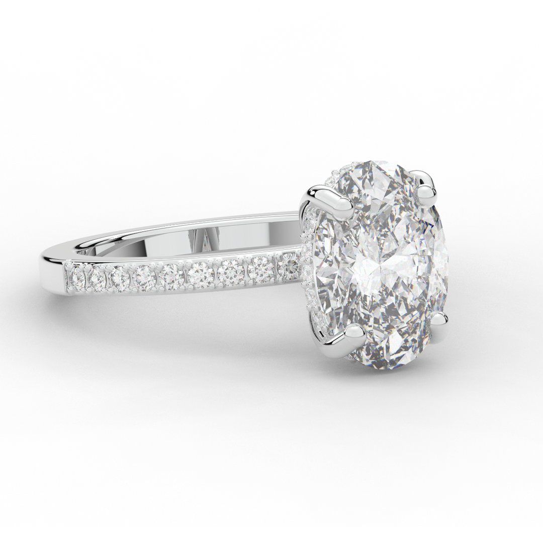 2.70CT.TW OVAL LAB DIAMOND SOLITAIRE ENGAGEMENT RING - Nazarelle
