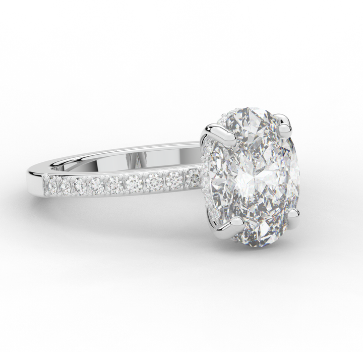 2.70CT.TW OVAL LAB DIAMOND SOLITAIRE ENGAGEMENT RING - Nazarelle