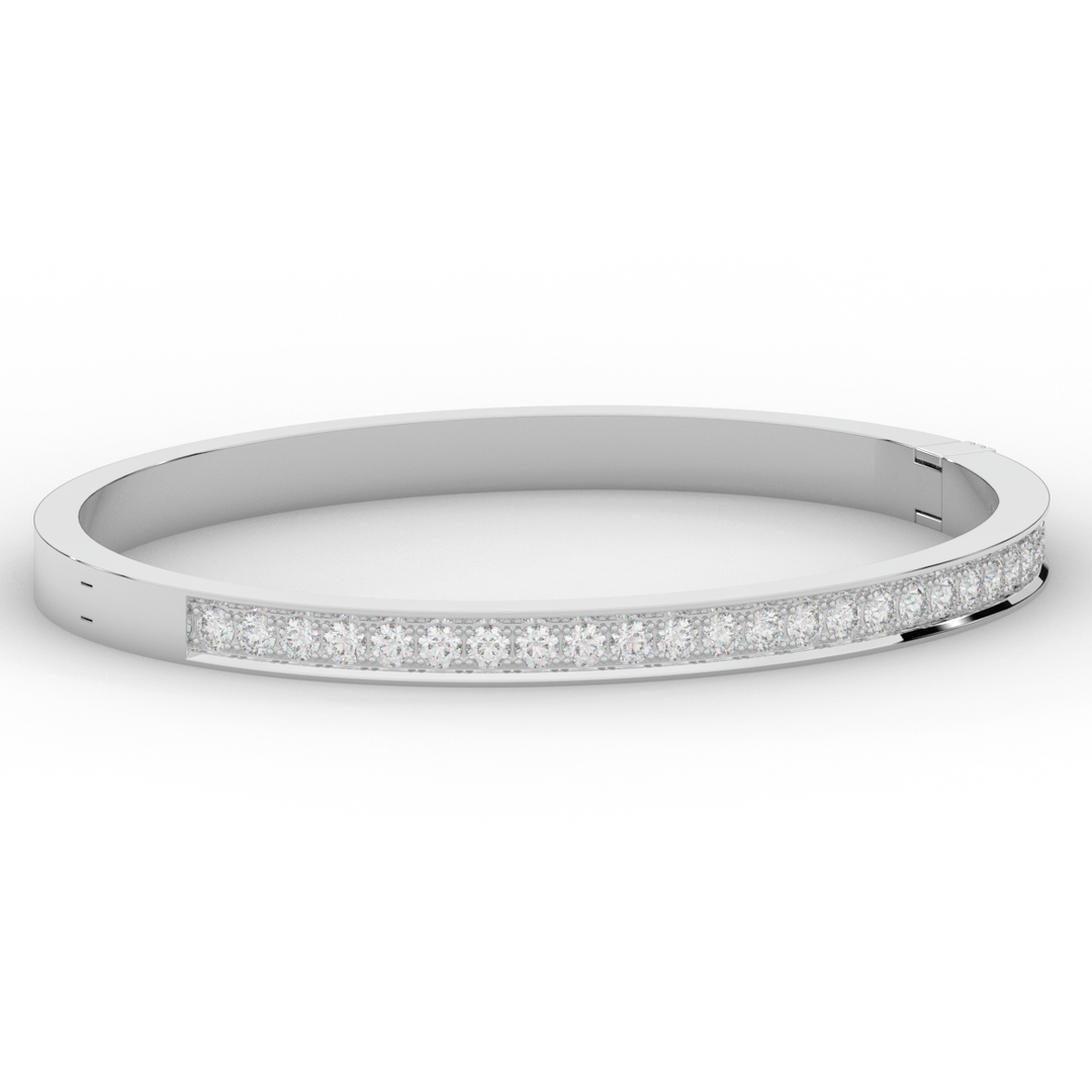 1.25CT.TW ROUND LAB DIAMOND BANGLE - Nazarelle