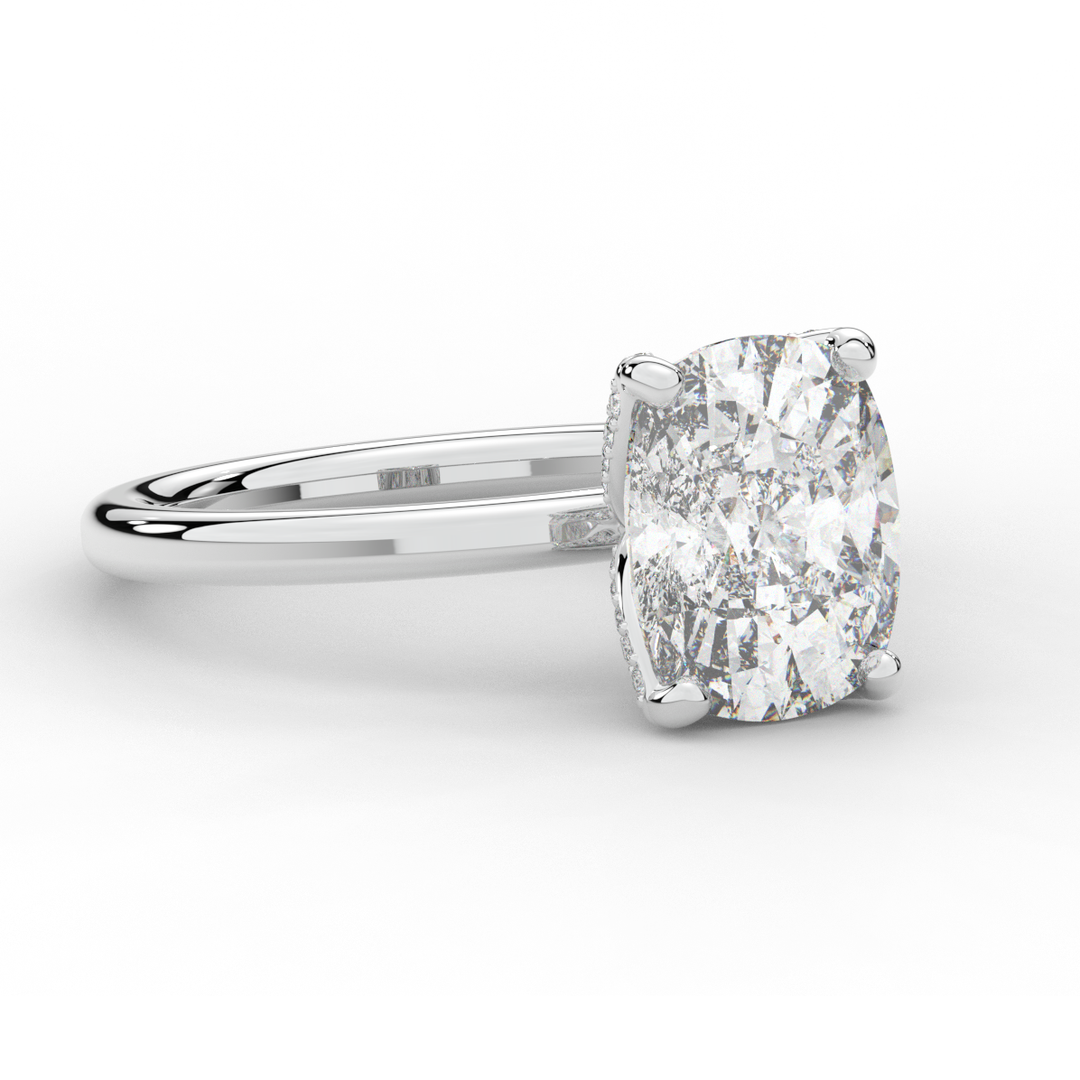3.10CT.TW CUSHION LAB DIAMOND ENGAGEMENT RING - Nazarelle