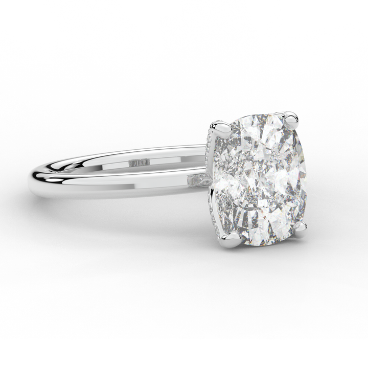 3.10CT.TW CUSHION LAB DIAMOND ENGAGEMENT RING - Nazarelle