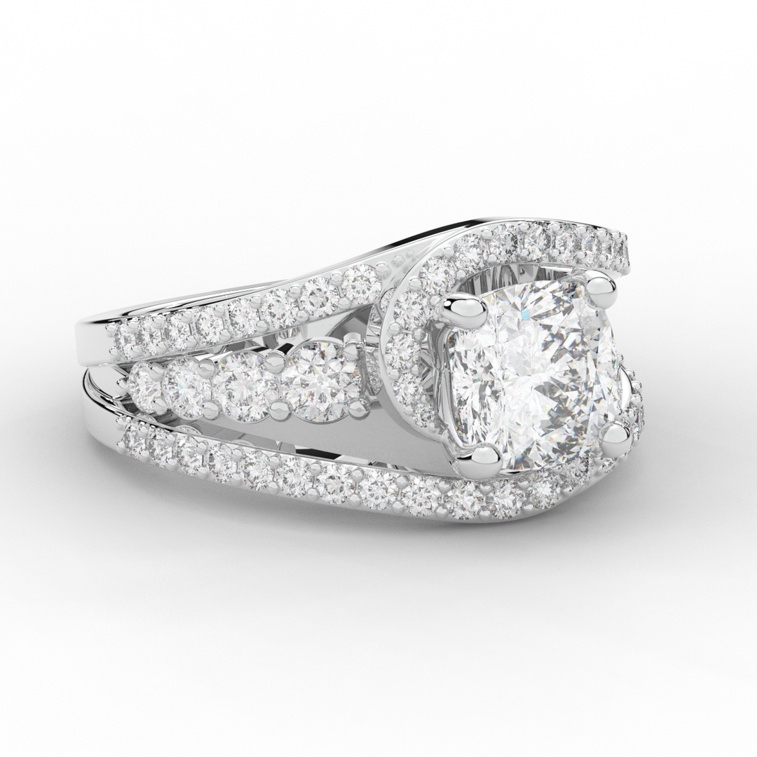 3.30CT.TW CUSHION LAB DIAMOND ENGAGEMENT RING - Nazarelle
