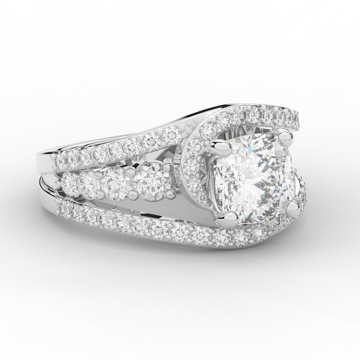 3.30CT.TW CUSHION LAB DIAMOND ENGAGEMENT RING - Nazarelle