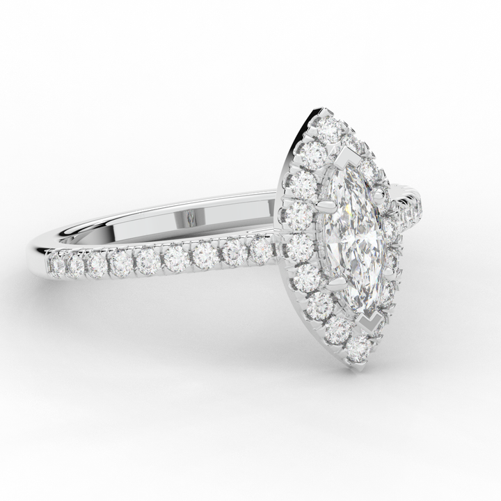 0.80CT.TW MARQUISE LAB DIAMOND HALO ENGAGEMENT RING - Nazarelle
