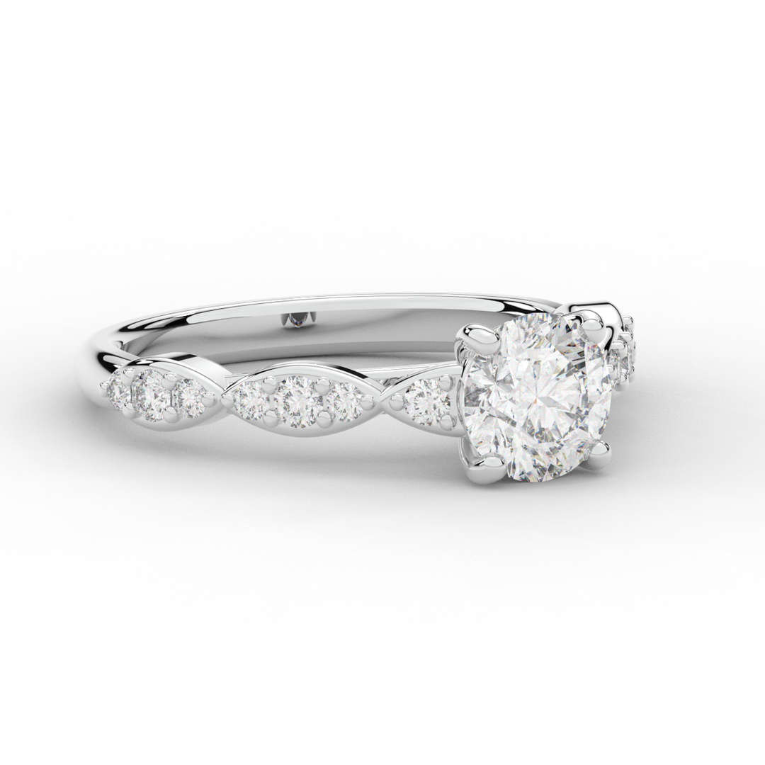 1.20CT.TW ROUND LAB DIAMOND SOLITAIRE ENGAGEMENT RING - Nazarelle