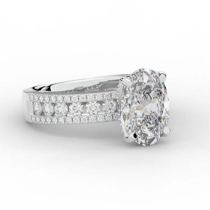 3.95CT.TW OVAL LAB DIAMOND SOLITAIRE ENGAGEMENT RING - Nazarelle