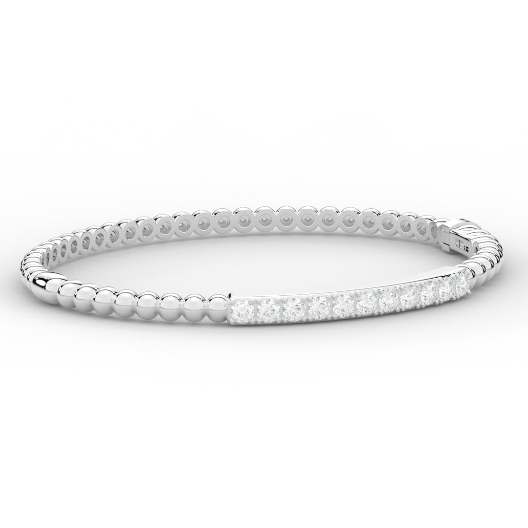 1.10CT.TW ROUND LAB DIAMOND BANGLE - Nazarelle