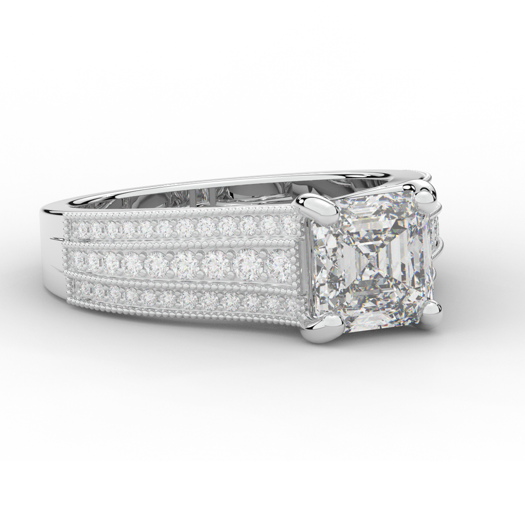 3.55CT.TW ASSCHER LAB DIAMOND ENGAGEMENT RING - Nazarelle
