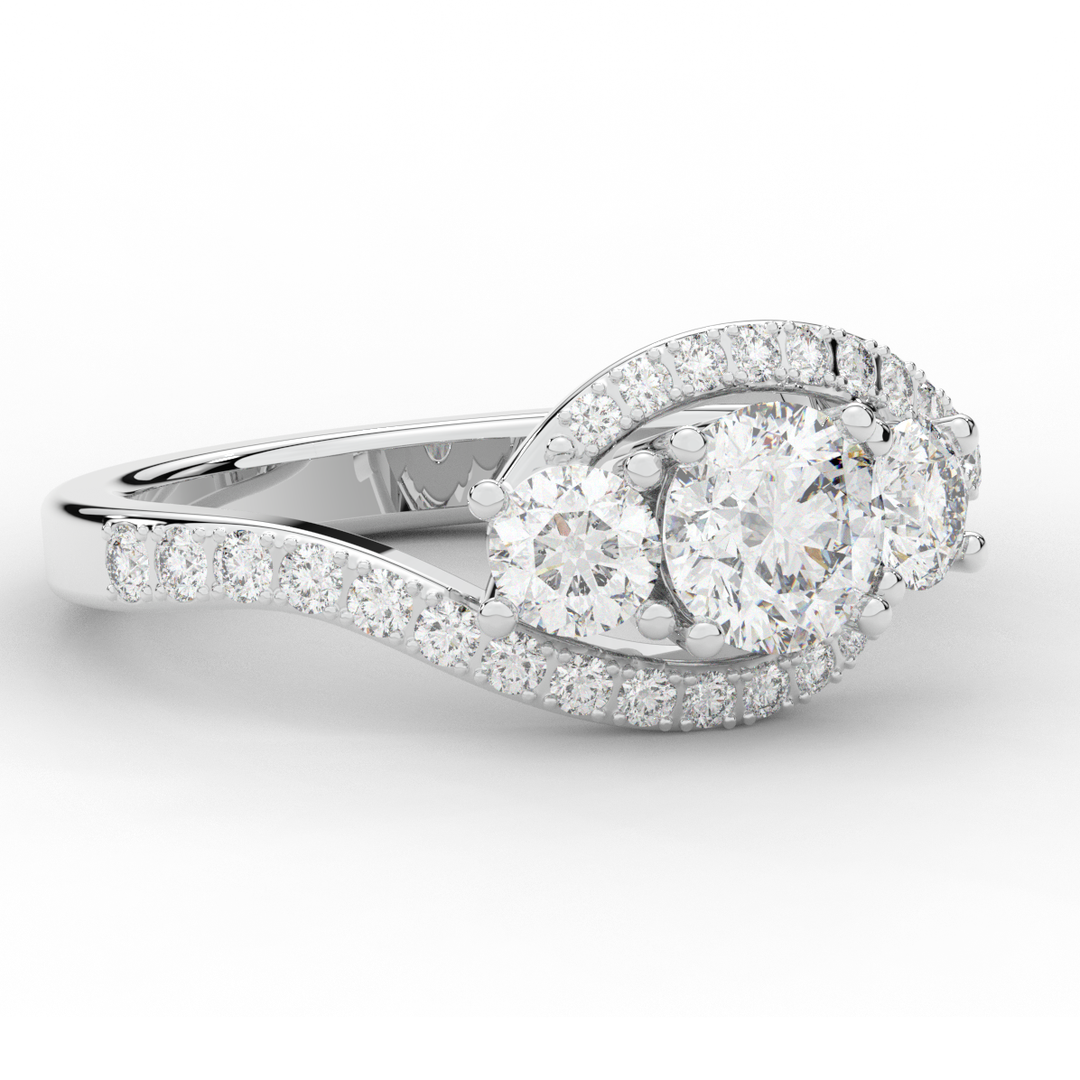 1.65CT.TW ROUND LAB DIAMOND TWIST HALO ENGAGEMENT RING - Nazarelle