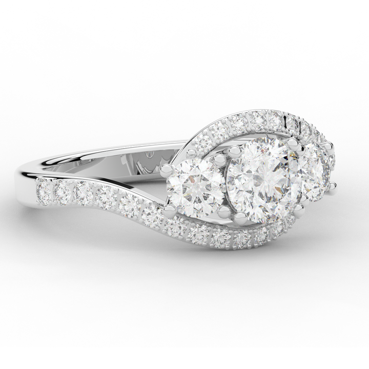 1.65CT.TW ROUND LAB DIAMOND TWIST HALO ENGAGEMENT RING - Nazarelle