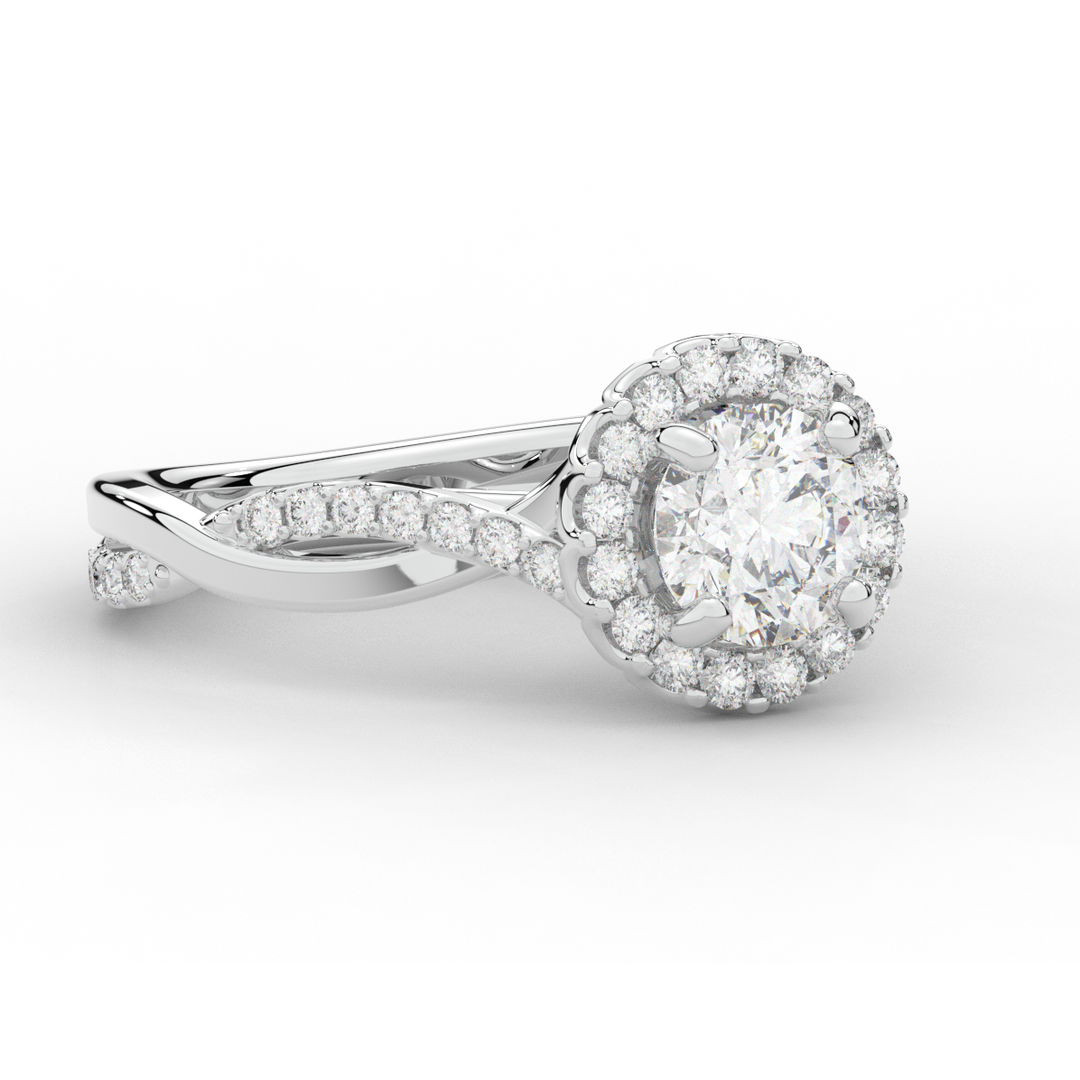 1.30CT.TW ROUND LAB DIAMOND ENGAGEMENT RING - Nazarelle