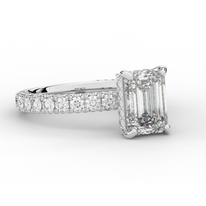 3.00CT.TW EMERALD CUT LAB DIAMOND ENGAGEMENT RING - Nazarelle
