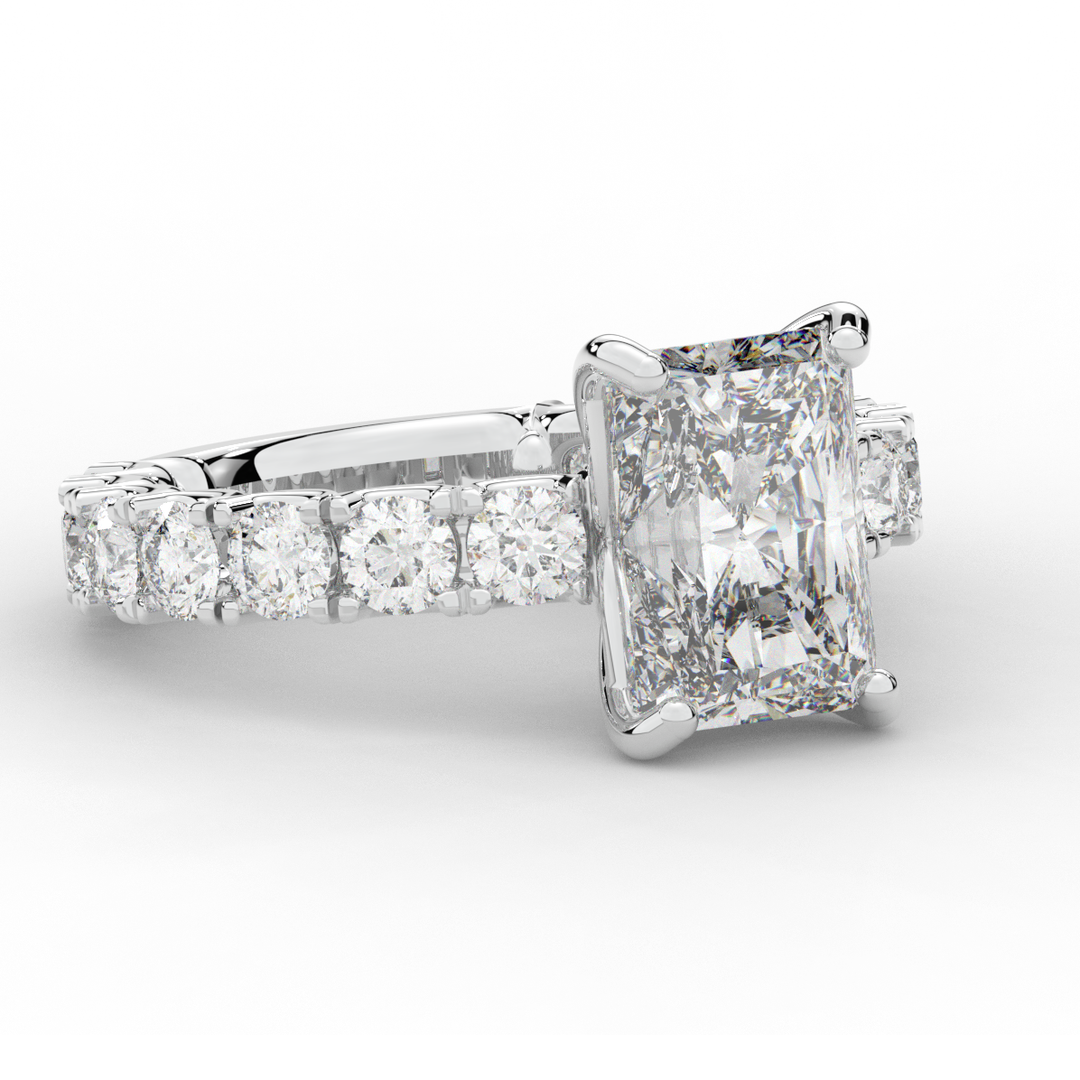 4.35CT.TW RADIANT LAB DIAMOND ENGAGEMENT RING - Nazarelle
