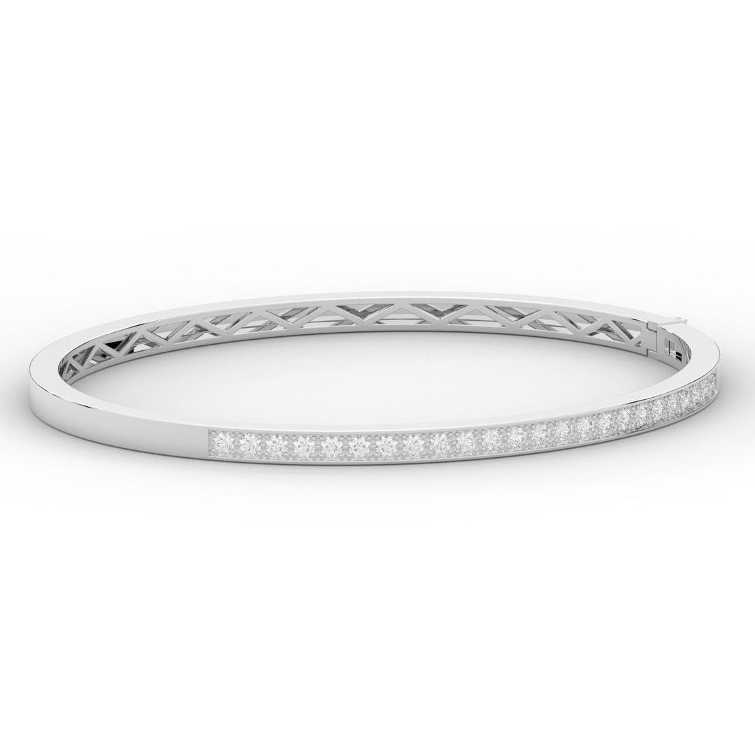 0.90CT.TW ROUND LAB DIAMOND BANGLE - Nazarelle