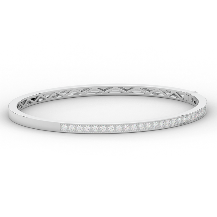 0.90CT.TW ROUND LAB DIAMOND BANGLE - Nazarelle