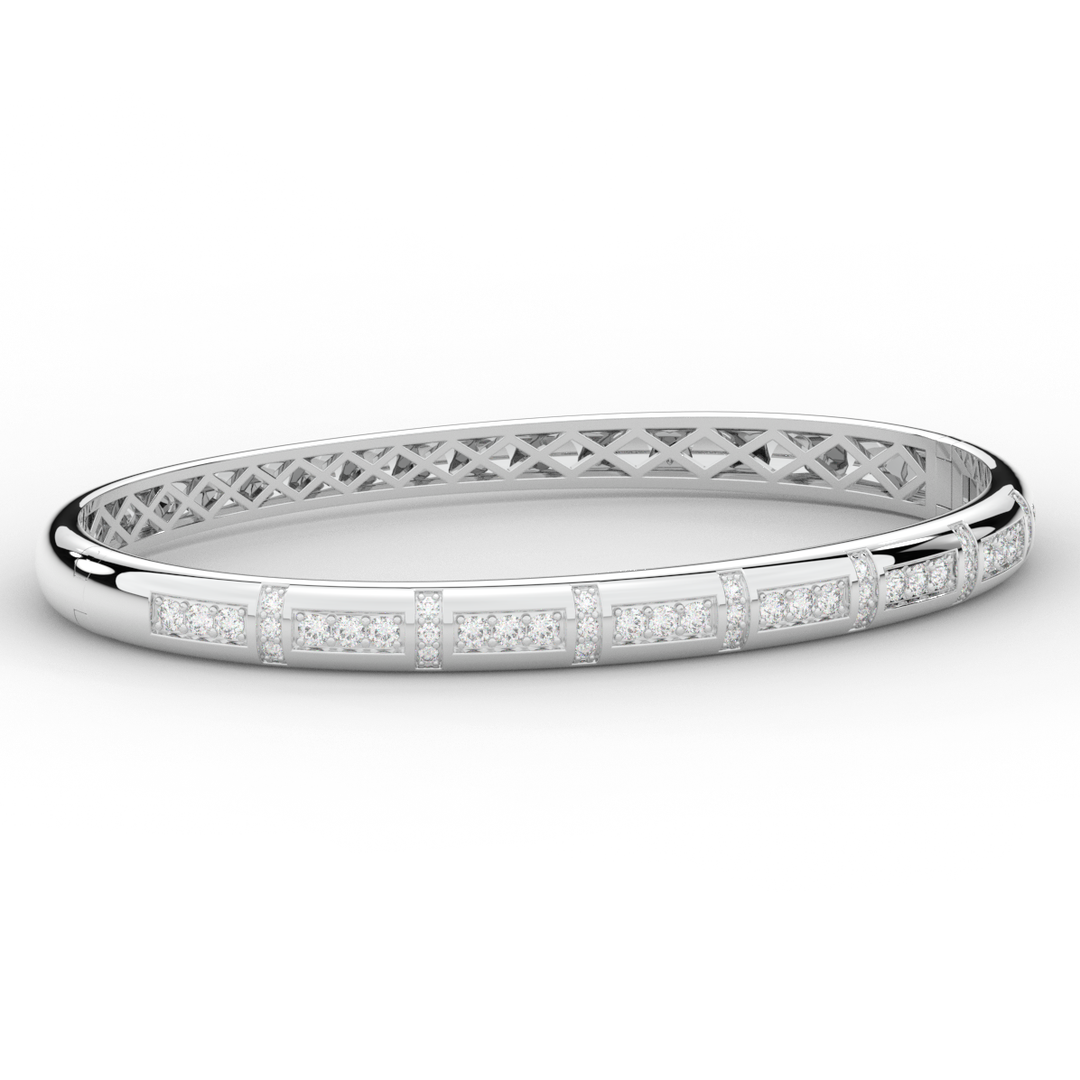 1.25CT.TW ROUND LAB DIAMOND BANGLE - Nazarelle