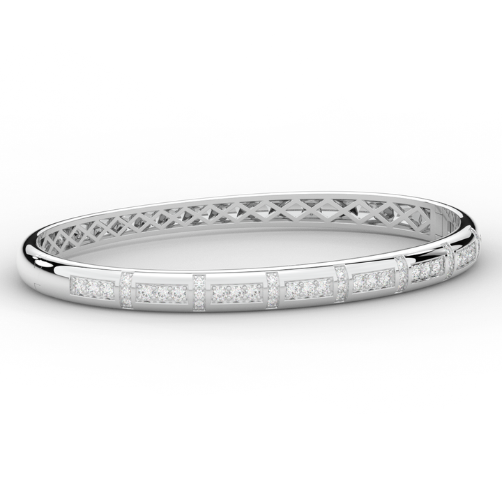 1.25CT.TW ROUND LAB DIAMOND BANGLE - Nazarelle