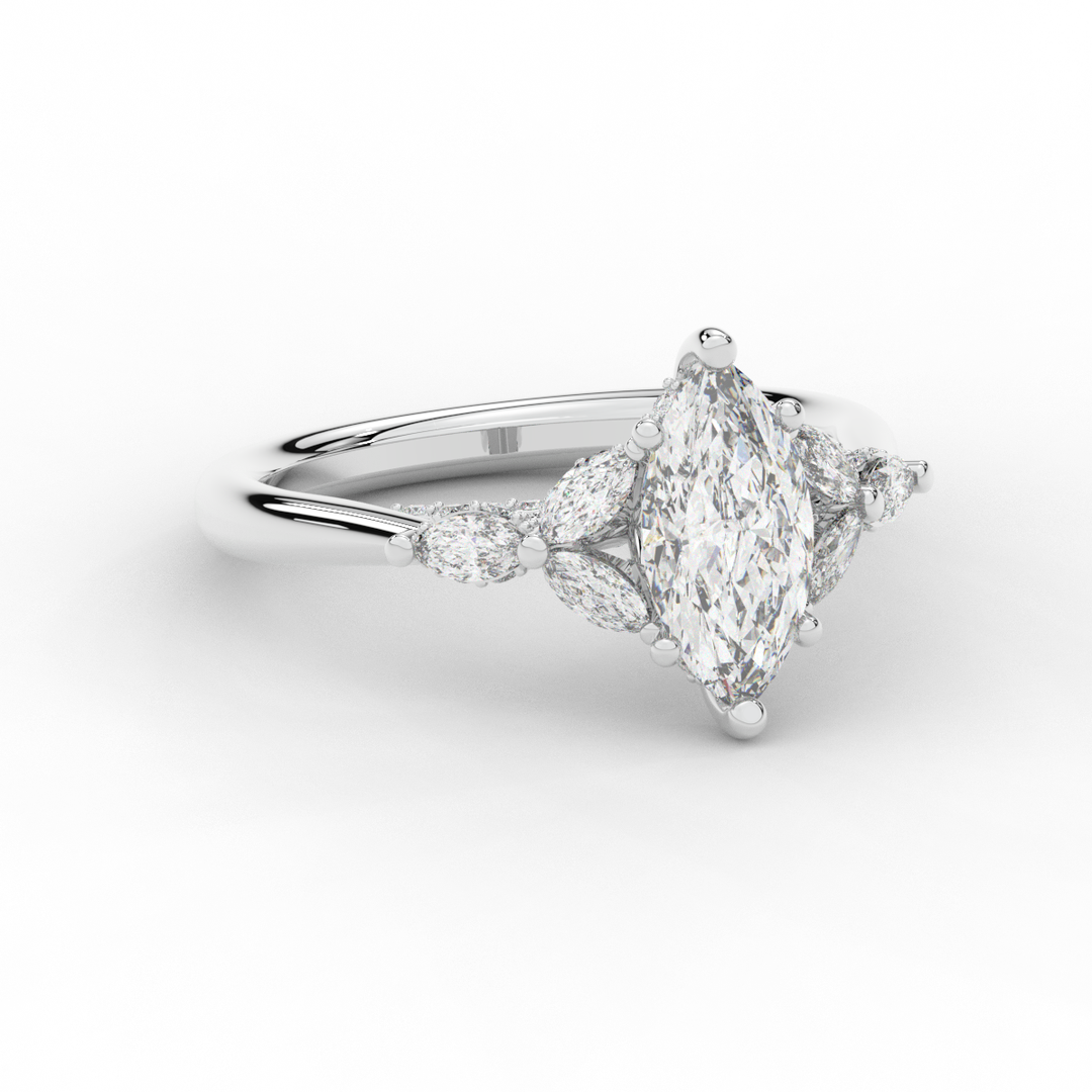 1.50CT.TW MARQUISE LAB DIAMOND ENGAGEMENT RING - Nazarelle