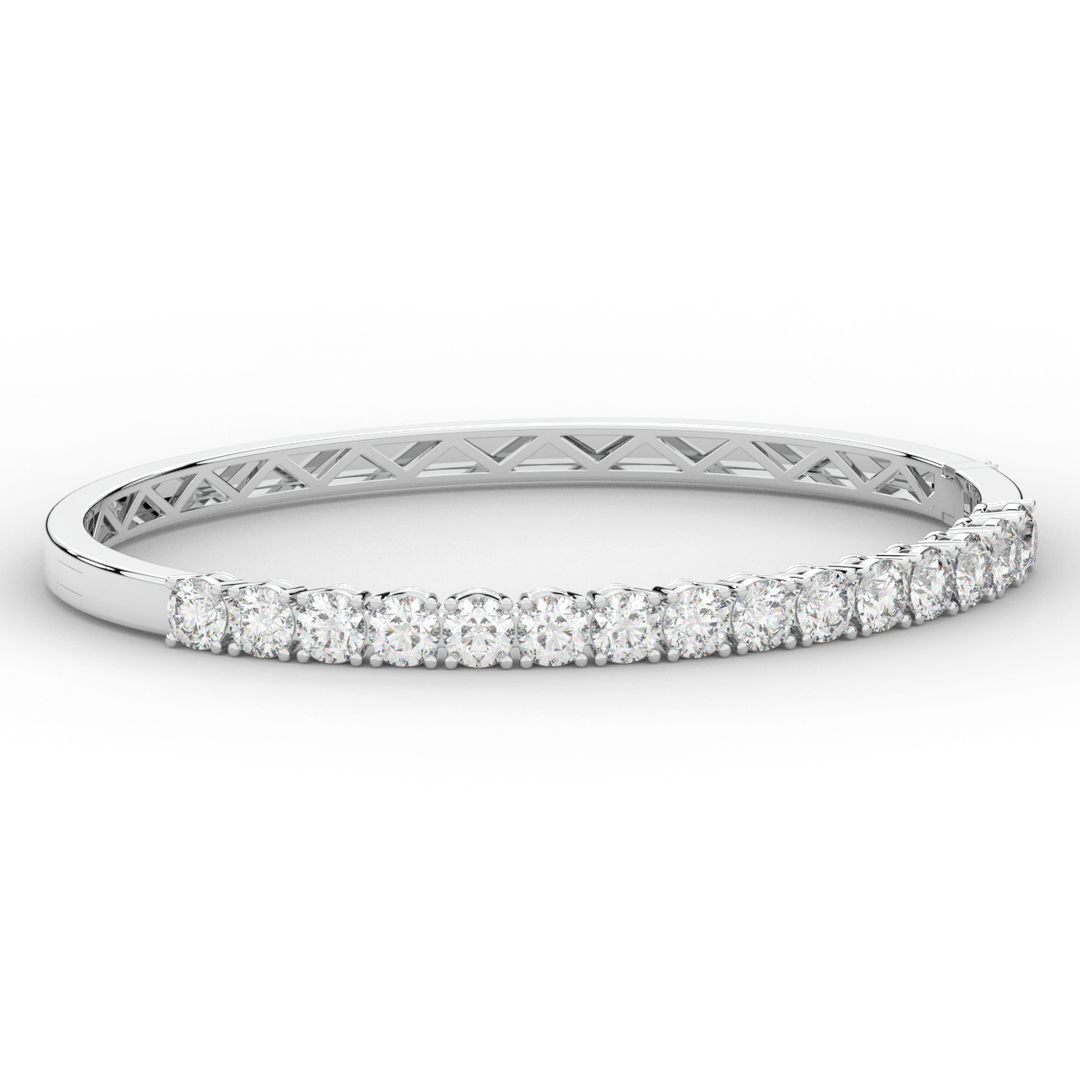 4.70CT.TW ROUND LAB DIAMOND BANGLE - Nazarelle