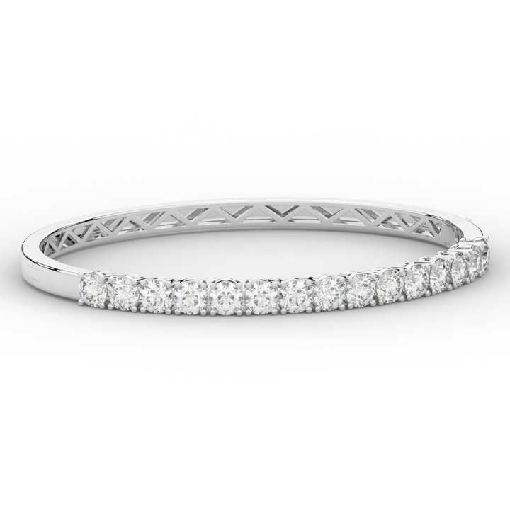 4.70CT.TW ROUND LAB DIAMOND BANGLE - Nazarelle