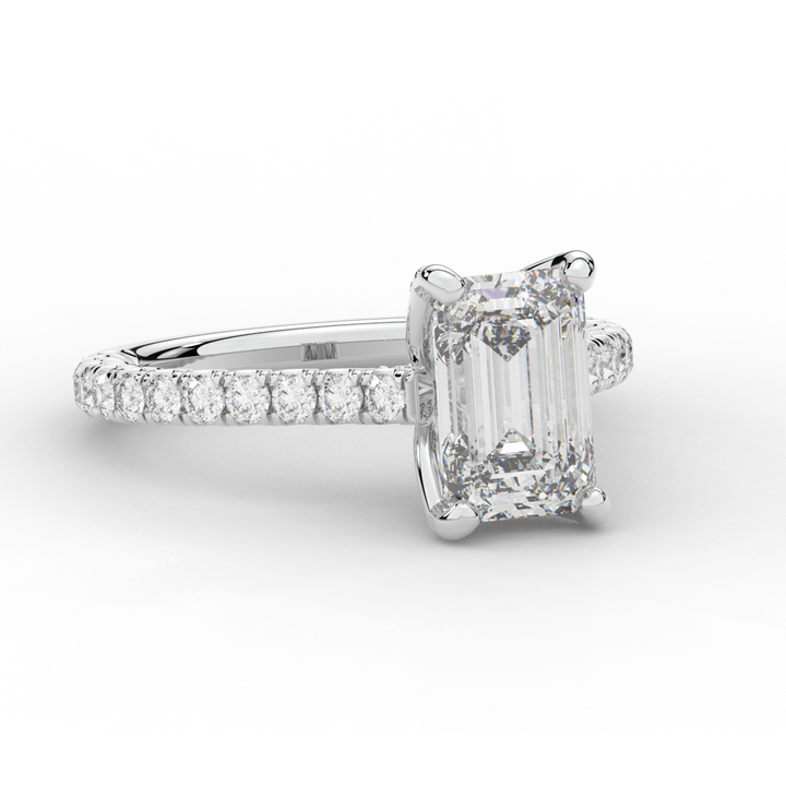 2.70CT.TW EMERALD CUT LAB DIAMOND SOLITAIRE ENGAGEMENT RING - Nazarelle