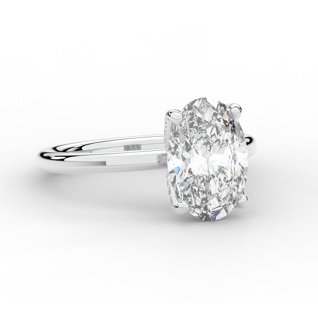 3.10CT.TW OVAL LAB DIAMOND ENGAGEMENT RING - Nazarelle