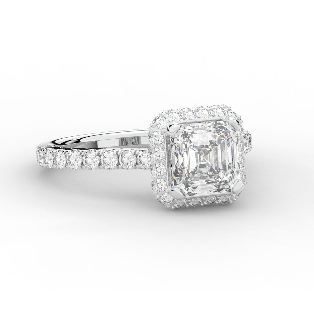2.75CT.TW ASSCHER LAB DIAMOND HALO ENGAGEMENT RING - Nazarelle