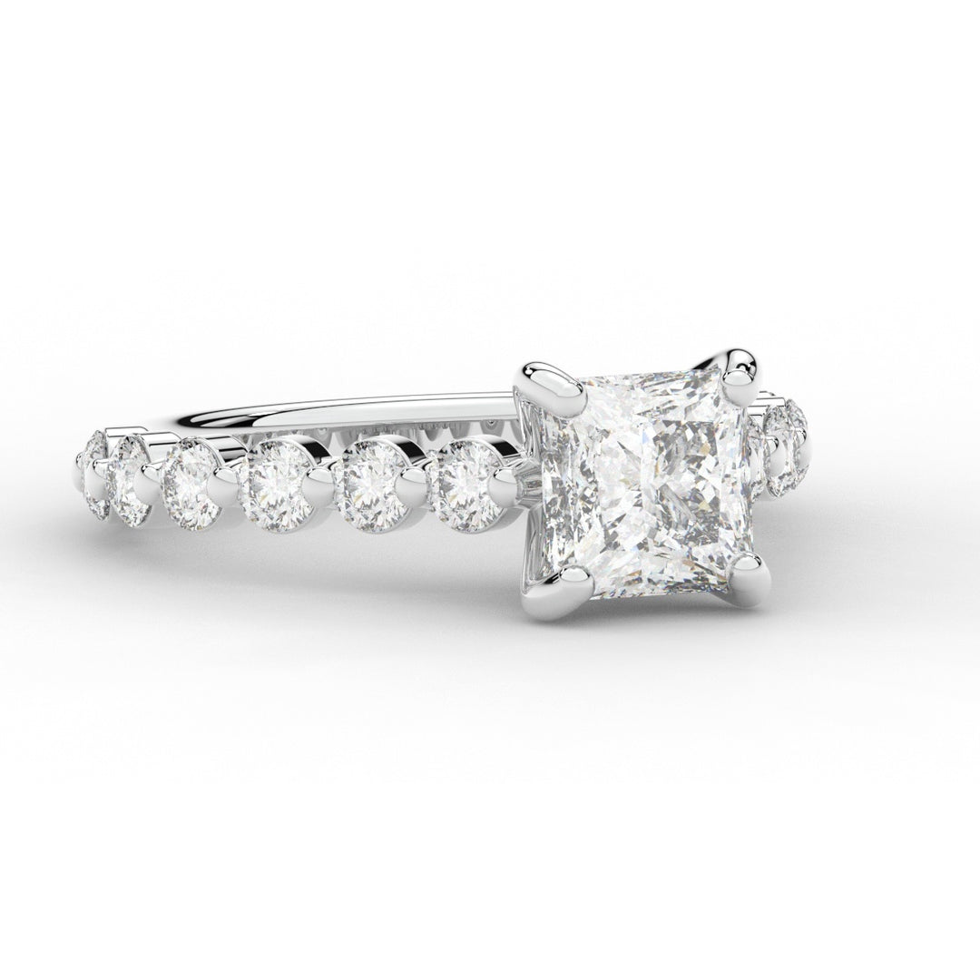 3.90CT.TW PRINCESS LAB DIAMOND ENGAGEMENT RING - Nazarelle